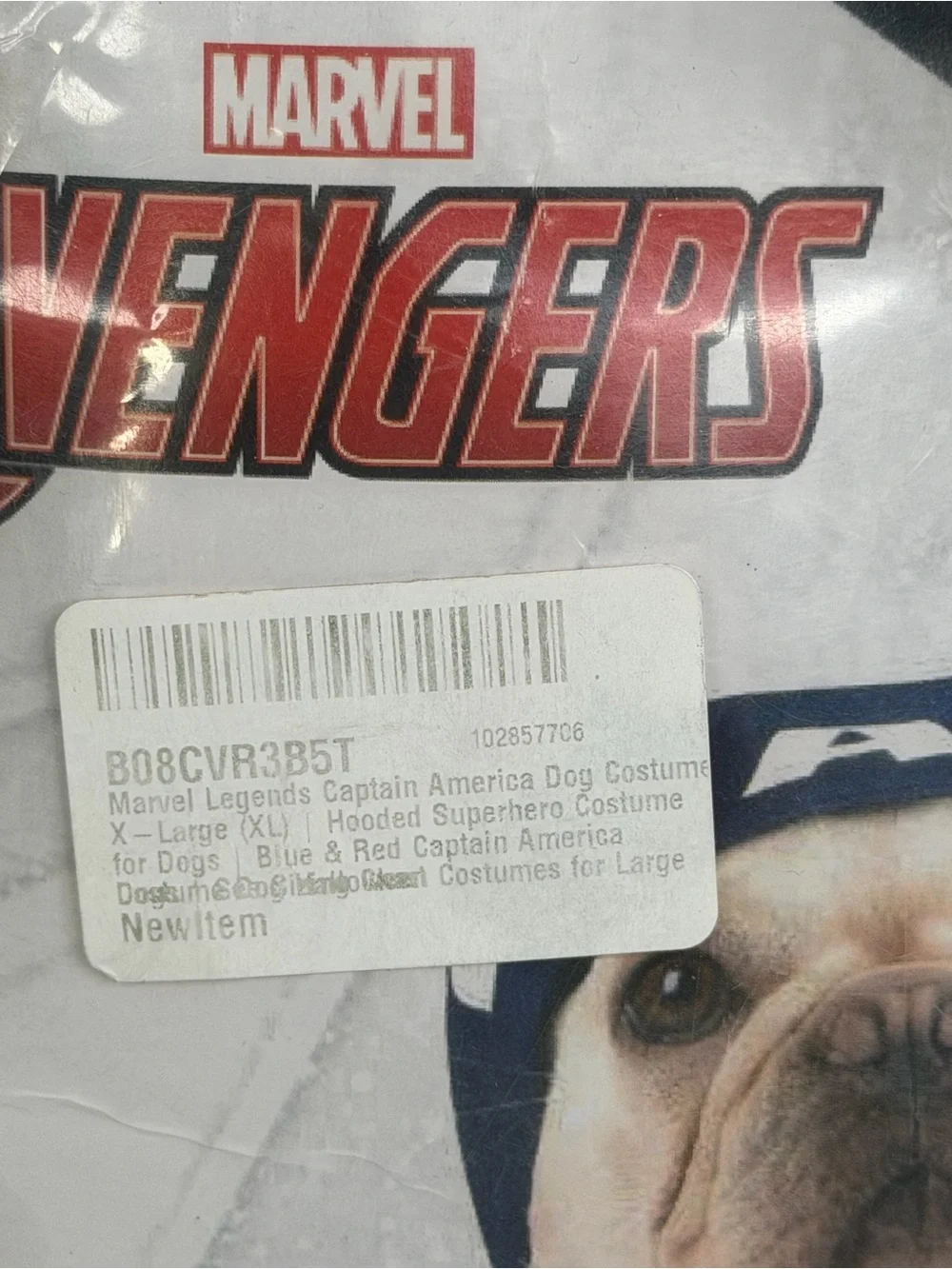MARVEL AVENGERS Captain America Dog Halloween Costume-XL